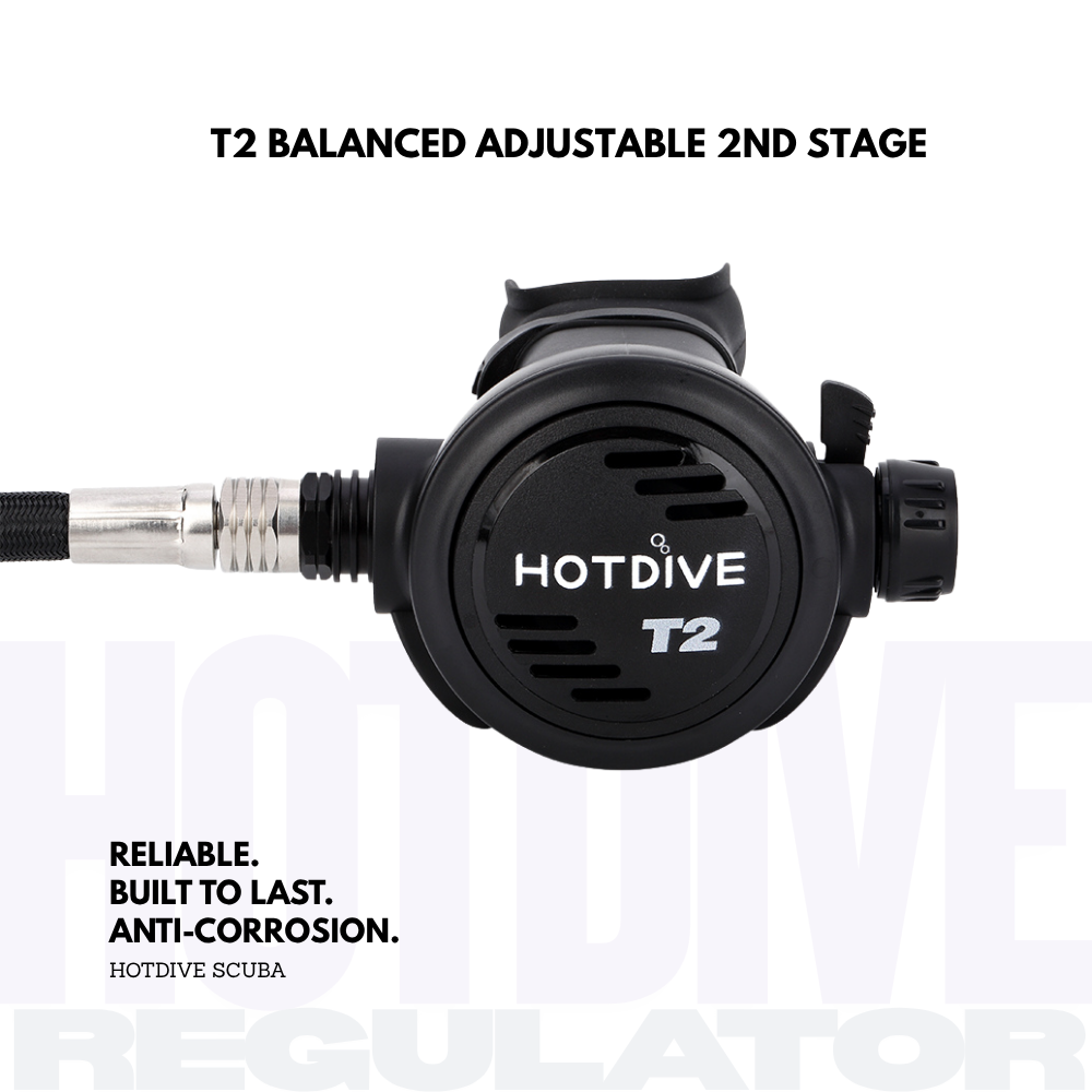 Hotdive Scuba ST2G Travel Pack Dive Regulator Set - Black
