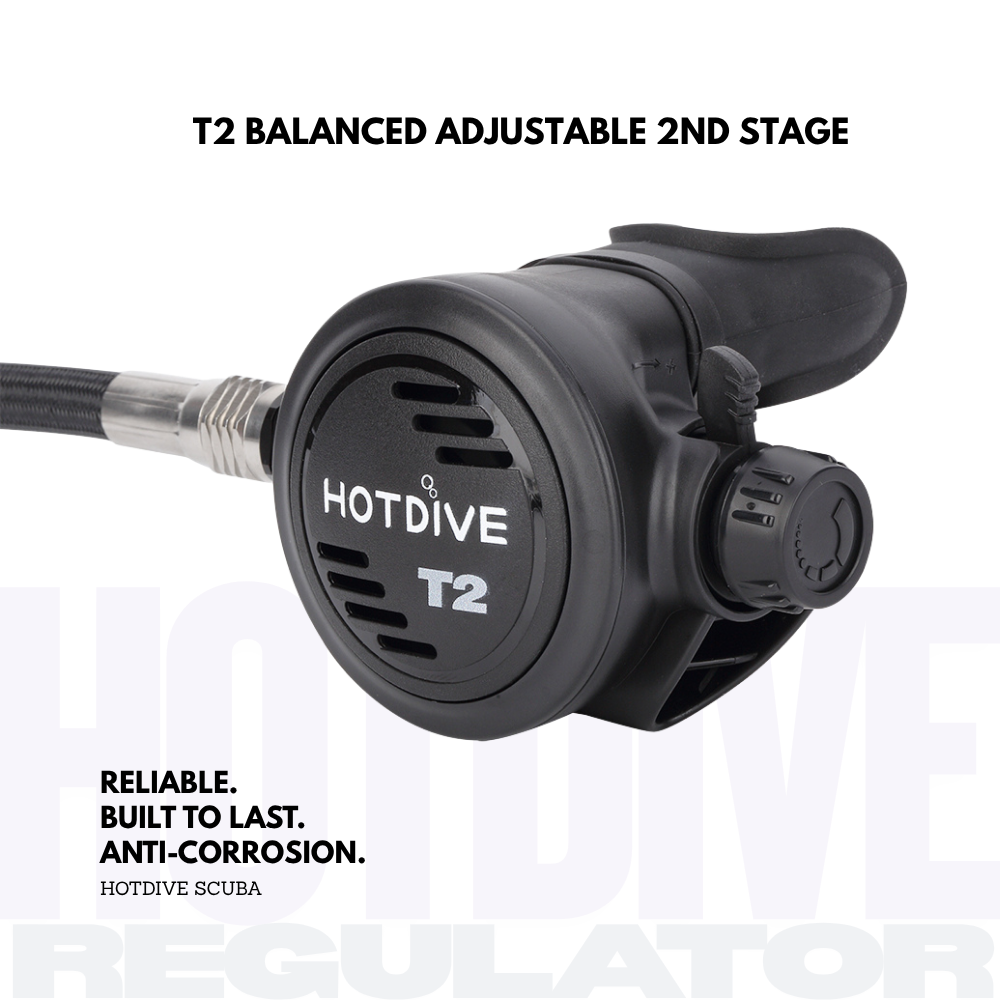 Hotdive Scuba ST2G Travel Pack Dive Regulator Set - Black