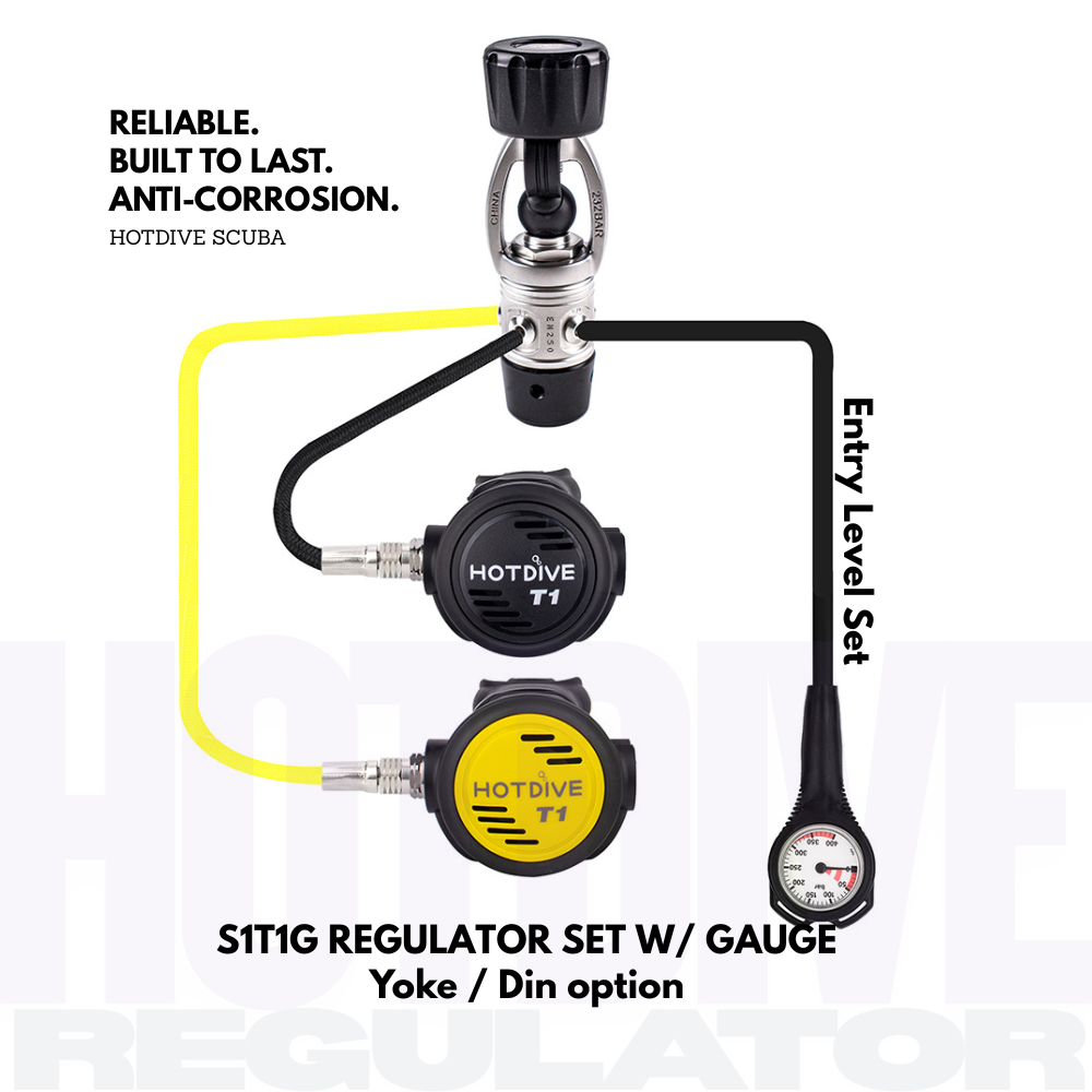 Hotdive Scuba S1T1G Entry Level Dive Regulator Set