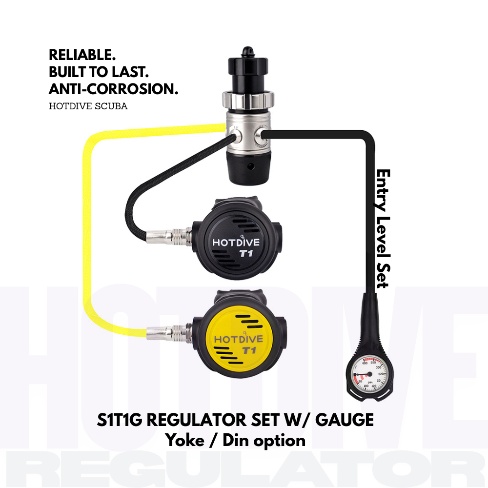 Hotdive Scuba S1T1G Entry Level Dive Regulator Set