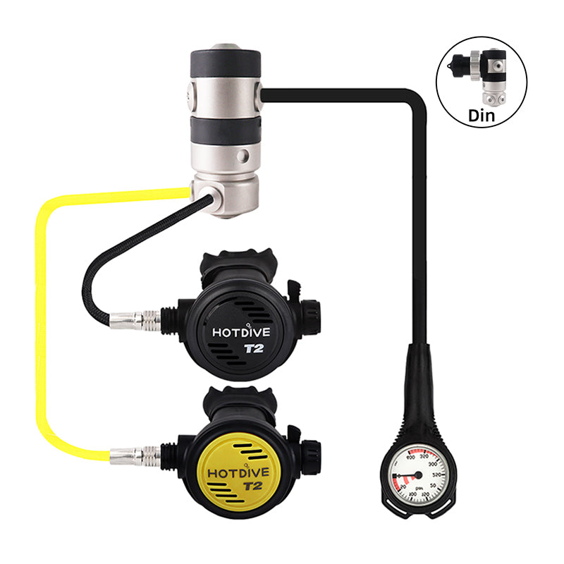 Hotdive Scuba ST2G Travel Pack Dive Regulator Set - Black