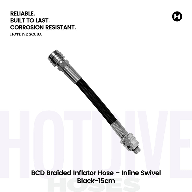 BCD Braided Inflator Hose – Inline Swivel - 2
