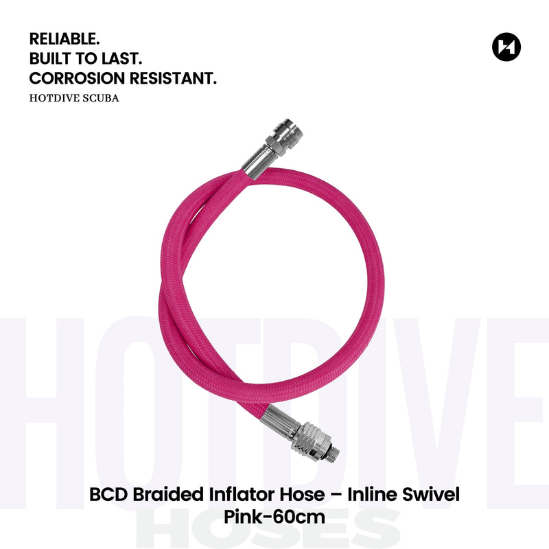BCD Braided Inflator Hose – Inline Swivel - 37