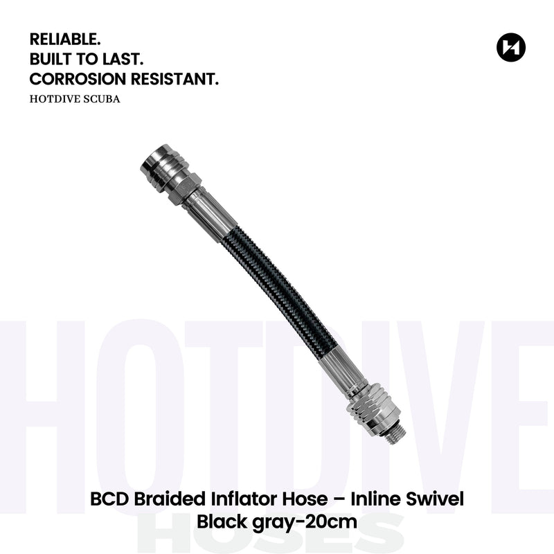 BCD Braided Inflator Hose – Inline Swivel - 21