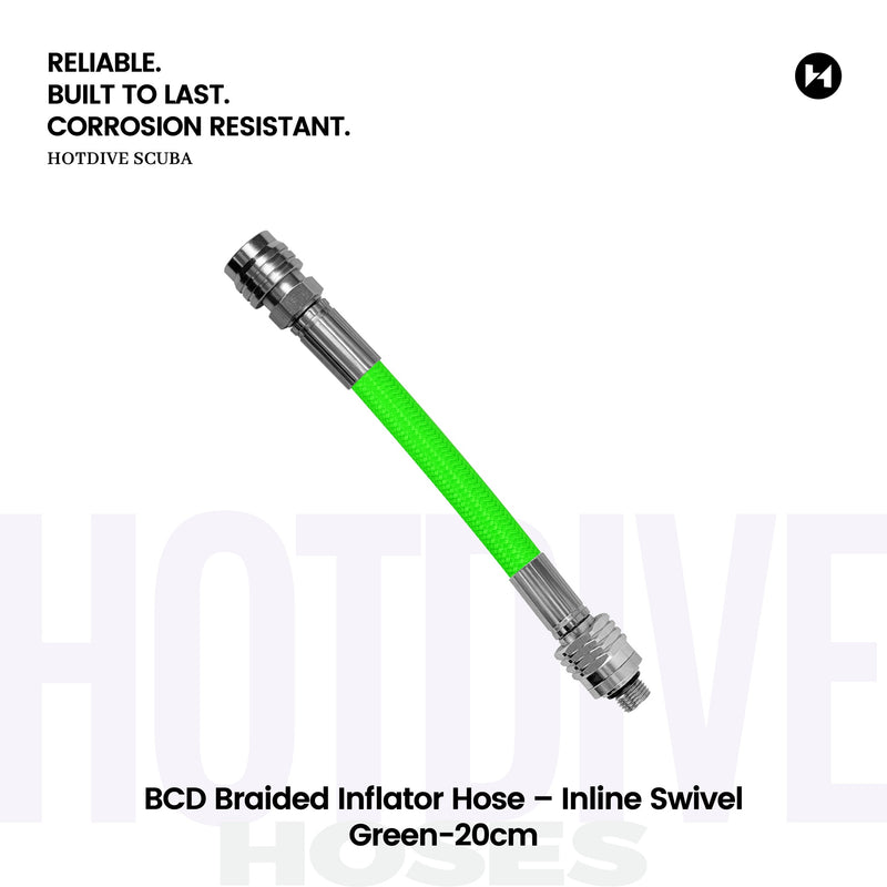 BCD Braided Inflator Hose – Inline Swivel - 16