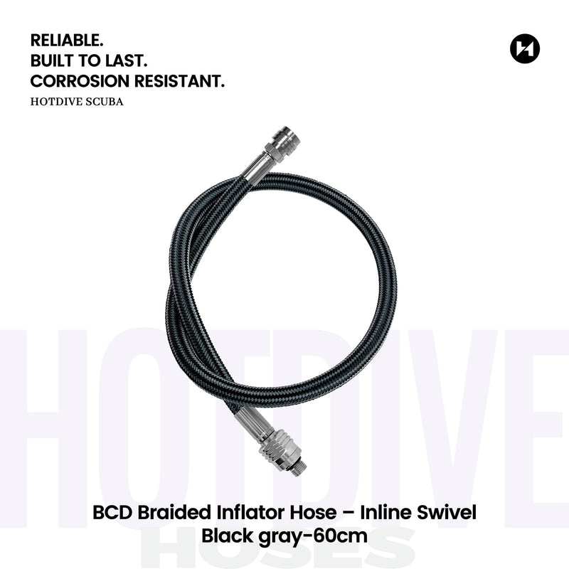 BCD Braided Inflator Hose – Inline Swivel - 41