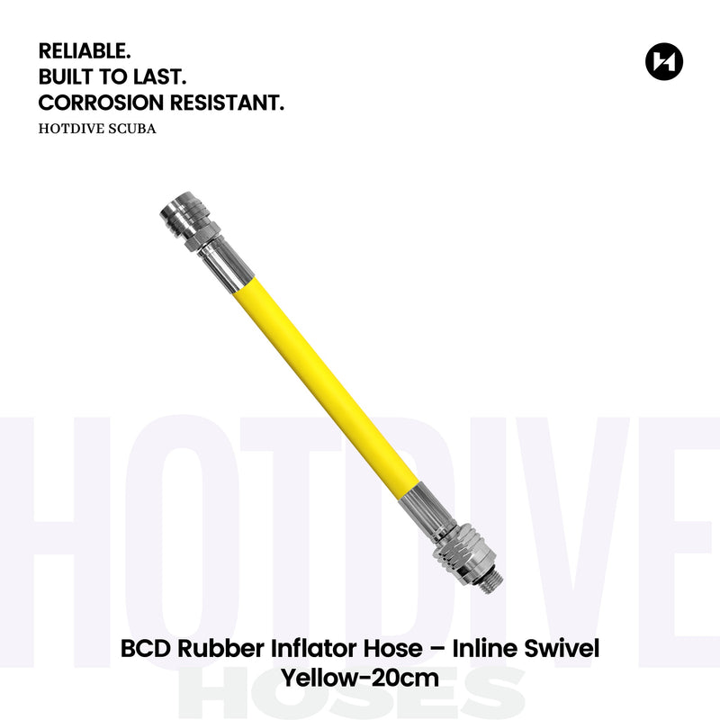 BCD Rubber Inflator Hose – Inline Swivel - 5