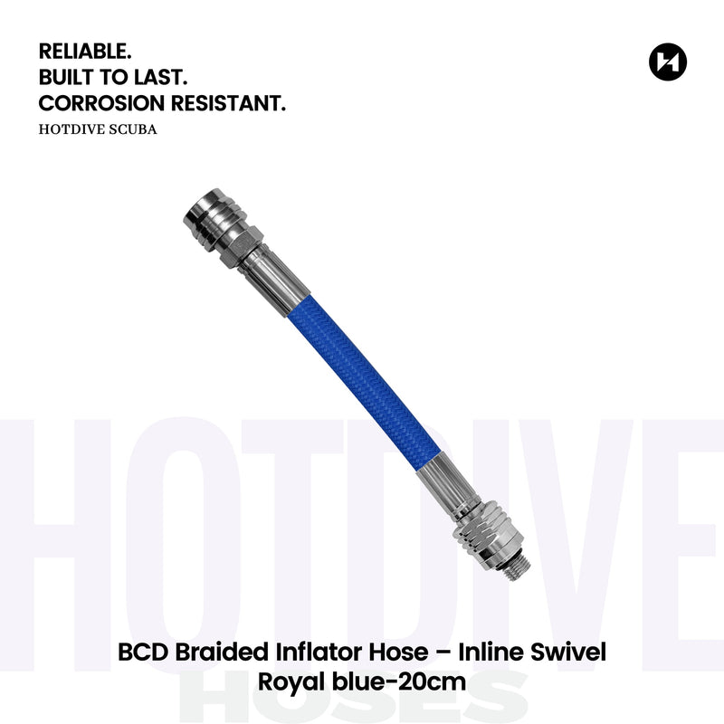 BCD Braided Inflator Hose – Inline Swivel - 19