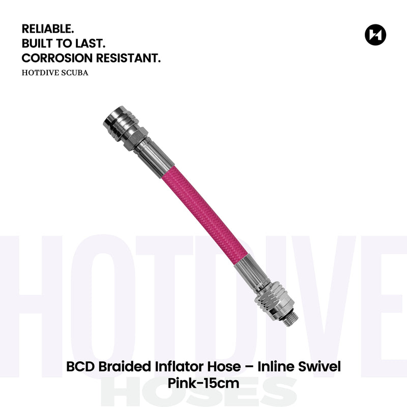 BCD Braided Inflator Hose – Inline Swivel - 7