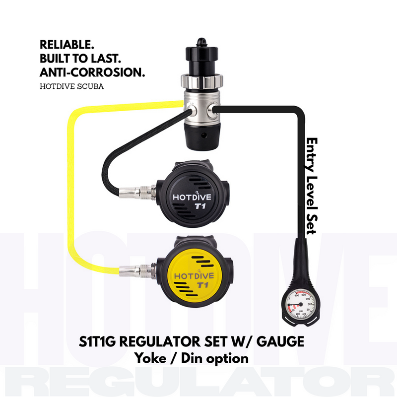 Hotdive Scuba S1T1G Entry Level Dive Regulator Set - 2