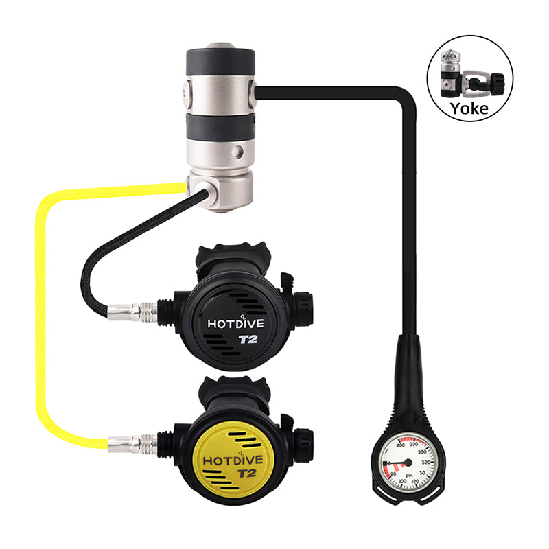 Hotdive Scuba ST2G Travel Pack Dive Regulator Set - Black