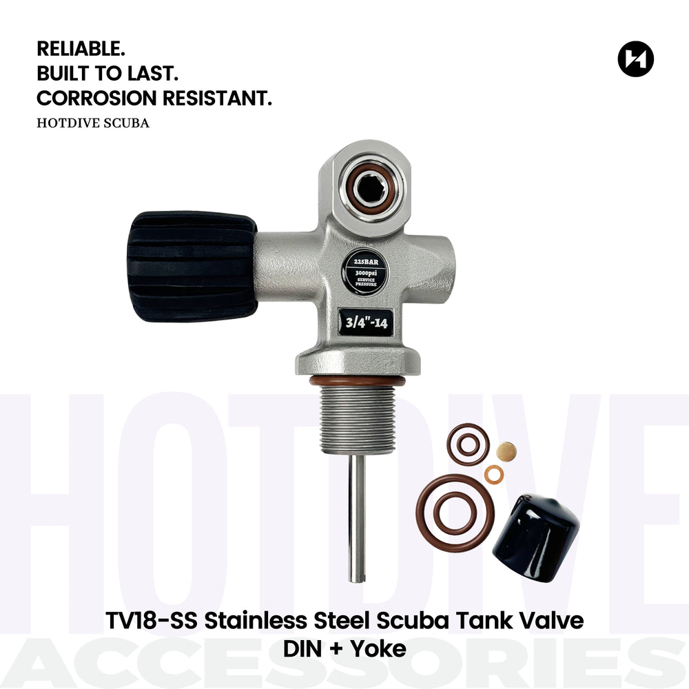 TV18-SS Stainless Steel Scuba Tank Valve