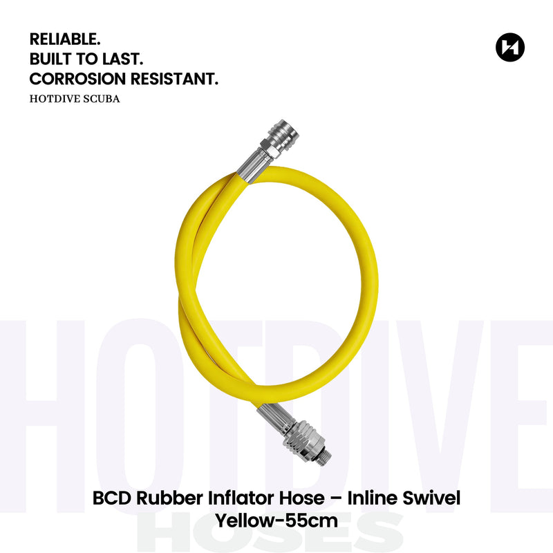 BCD Rubber Inflator Hose – Inline Swivel - 7