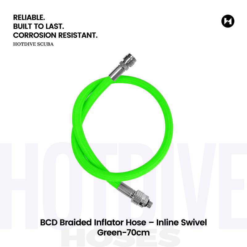BCD Braided Inflator Hose – Inline Swivel - 55
