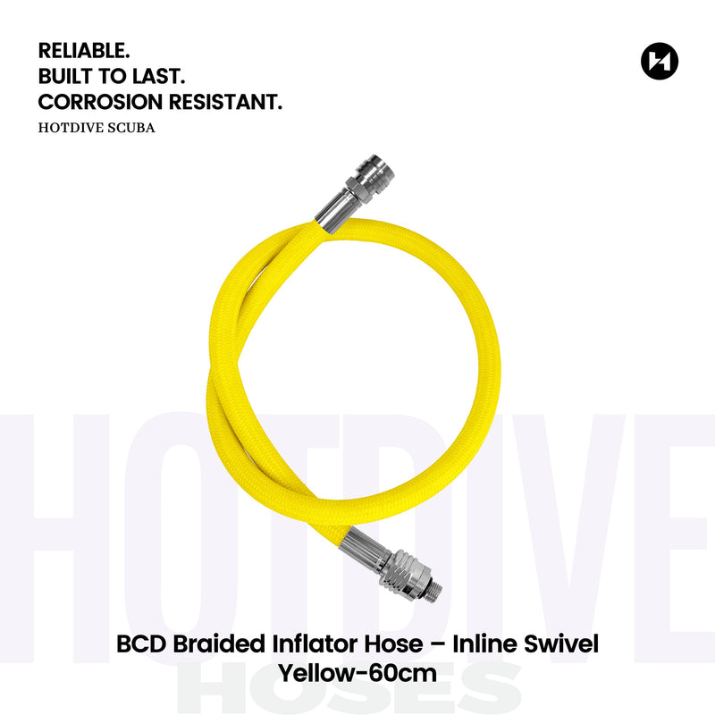 BCD Braided Inflator Hose – Inline Swivel - 35