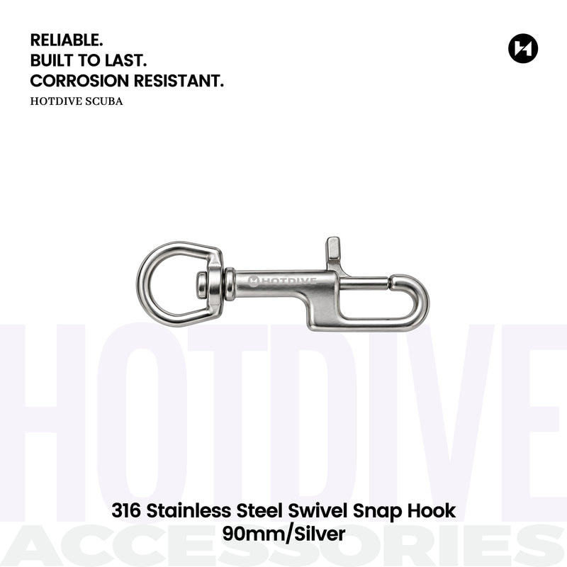 316 Stainless Steel Swivel Snap Hook - 3