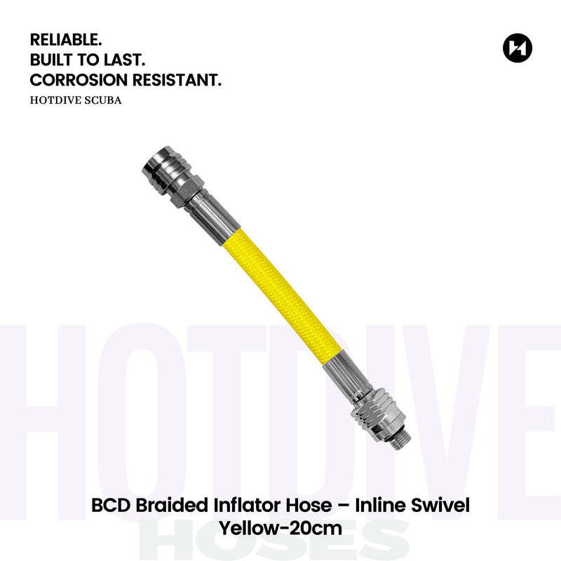 BCD Braided Inflator Hose – Inline Swivel - 15
