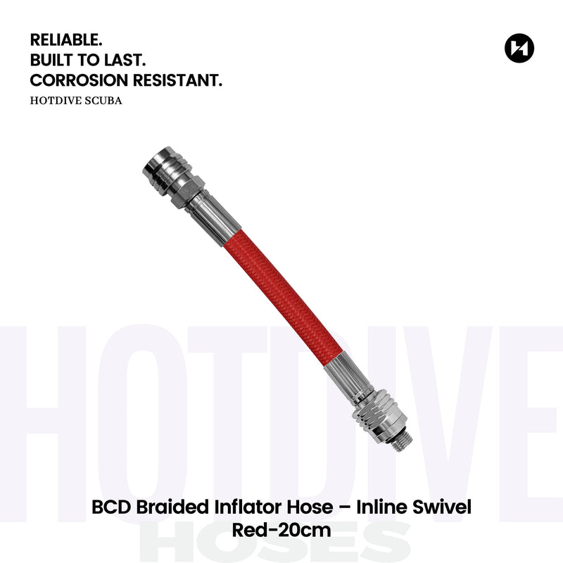 BCD Braided Inflator Hose – Inline Swivel - 14
