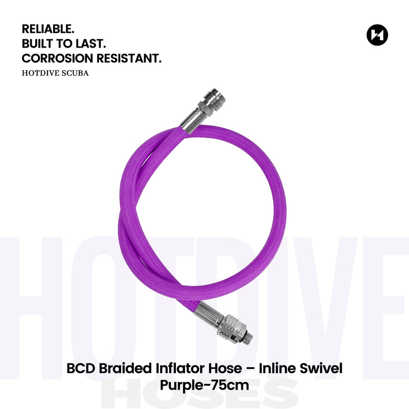 BCD Braided Inflator Hose – Inline Swivel - 67