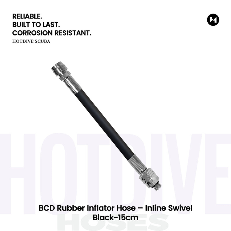 BCD Rubber Inflator Hose – Inline Swivel - 2