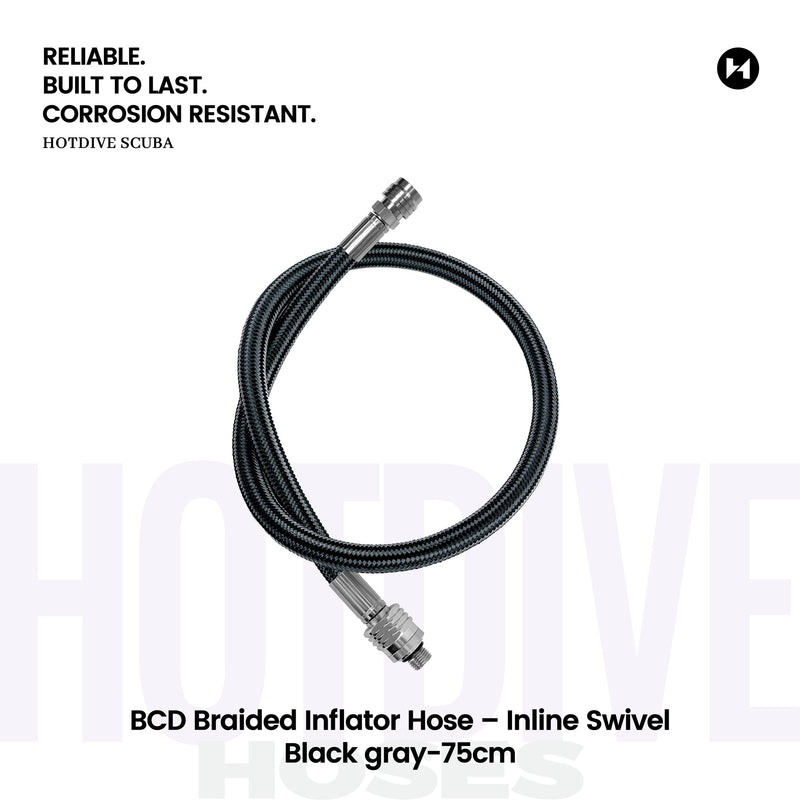 BCD Braided Inflator Hose – Inline Swivel - 70