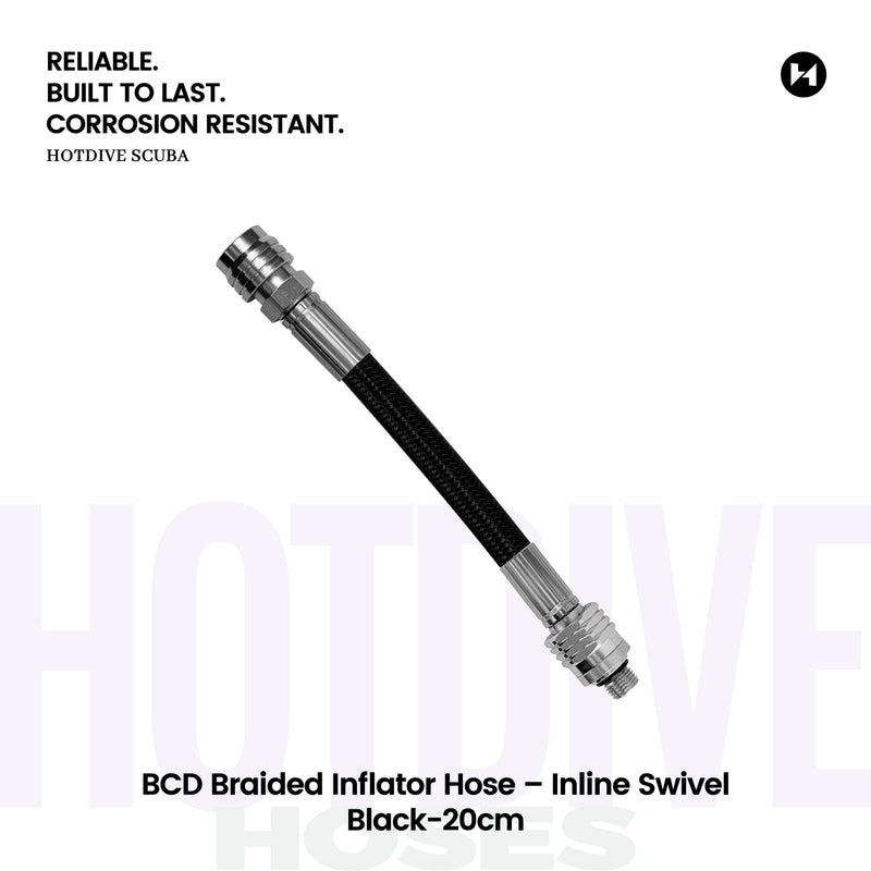 BCD Braided Inflator Hose – Inline Swivel - 12