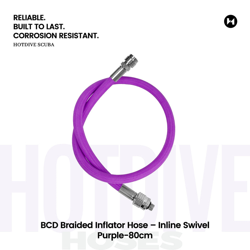 BCD Braided Inflator Hose – Inline Swivel - 77